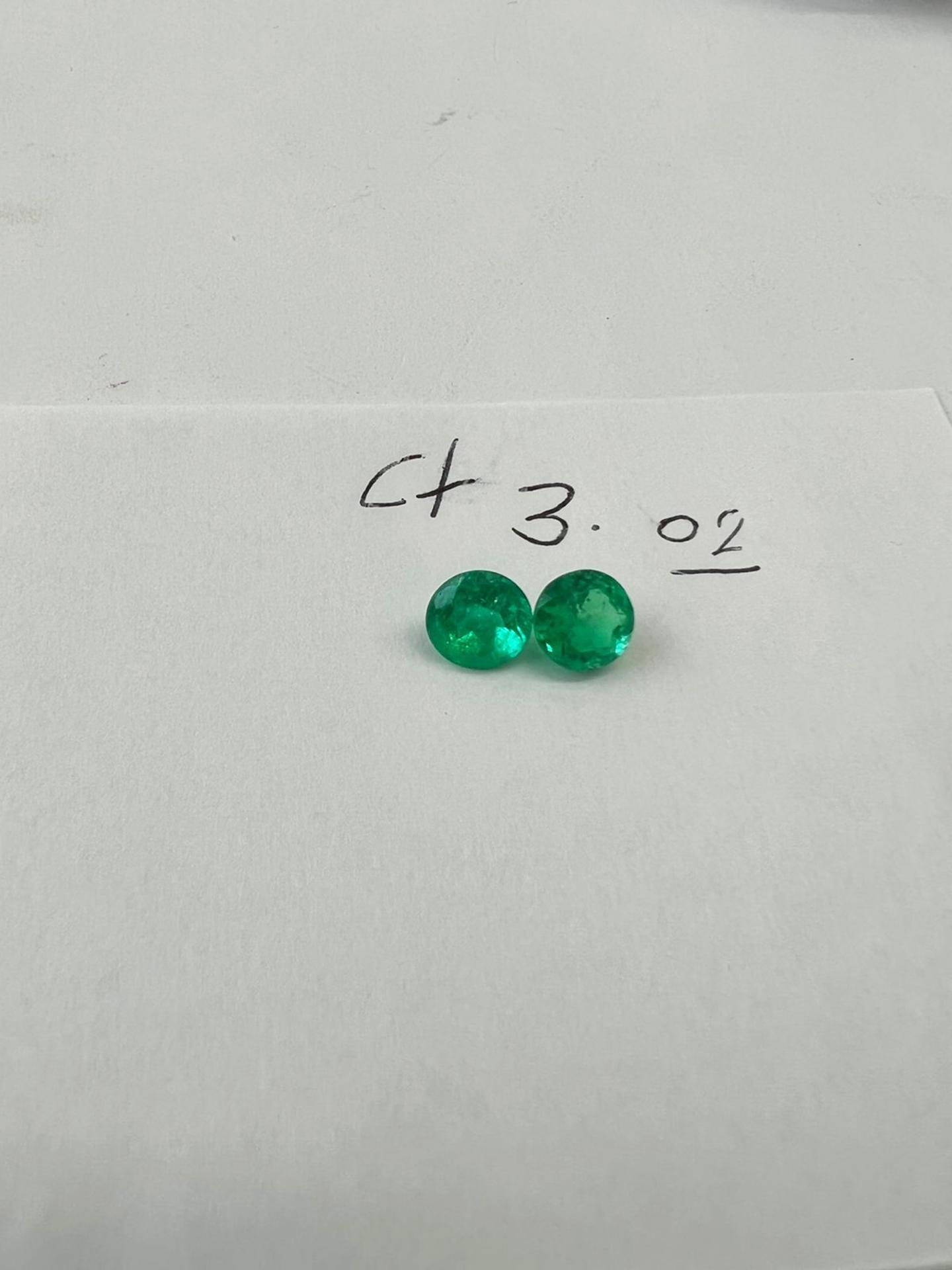 3.02 Ct. Colombian Emerald Pair ( Round)