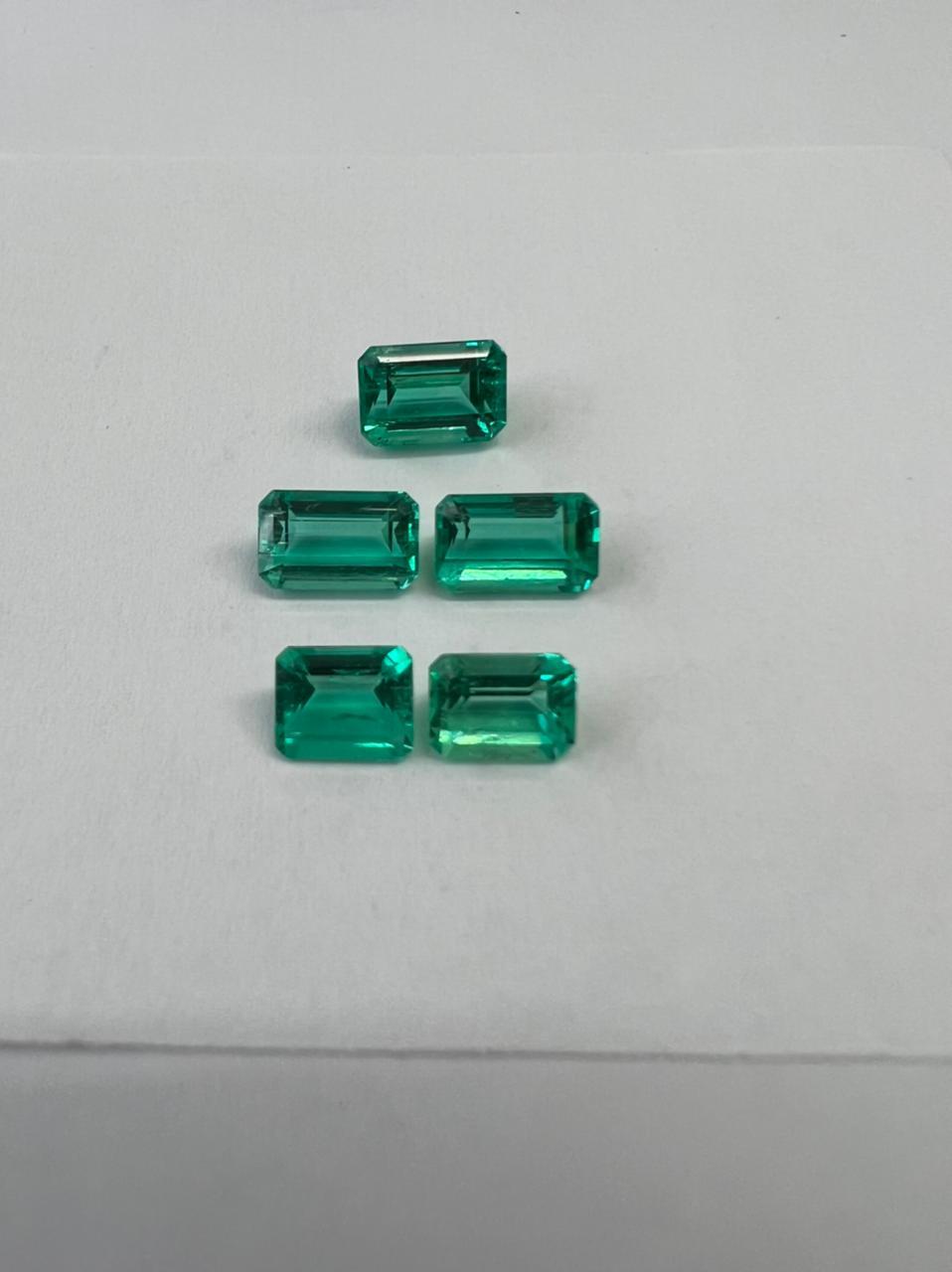 6.86 Ct.  Colombian Emerald Set (Exceptional - Untreated)  