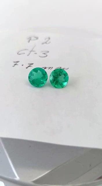 3.0 Ct. Colombian Emerald Pair Calibrated
