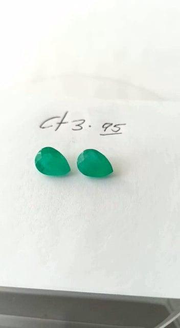 3.95ct Colombian Emerald Pair