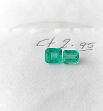 2.95ct Colombian Emerald Pair