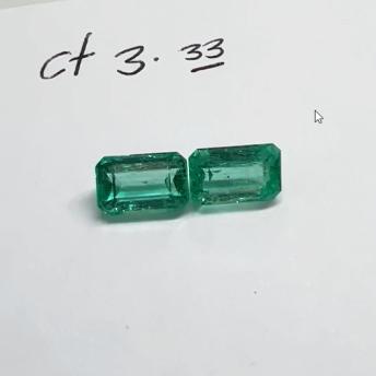 3.33 Ct. Colombian Emerald Pair 
