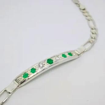 925 Silver Colombian Emerald Bracelet 