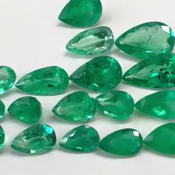Colombian Emerald Lot Teardrop Cut 