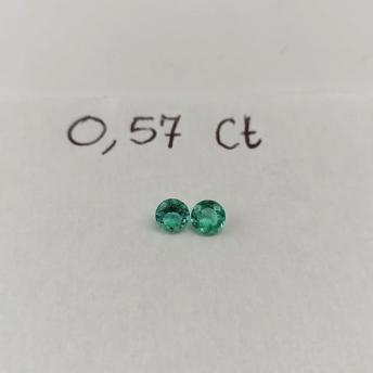 0.57ct Colombian Emerald Round Pair 