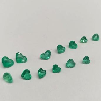 15.0  Ct. Colombian Emerald Hearts Lot 