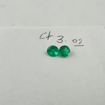 3.02 Ct. Colombian Emerald Pair ( Round)