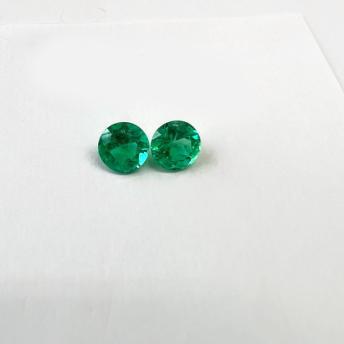 2.95  Ct. Colombian Emerald Round Pair