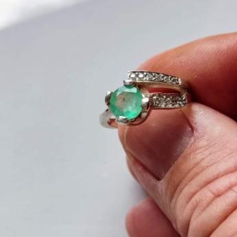 0.73 Ct.  Colombian Emerald Ring 