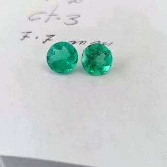 3.0ct Colombian Emerald Pair Calibrated