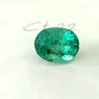22.70 Colombian Emerald Oval faceted Cabuchon