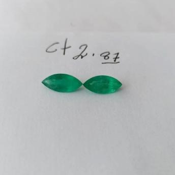 2.87ct   Marquise Emerald Pair