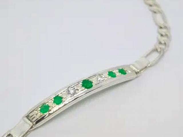 925 Silver Colombian Emerald Bracelet 