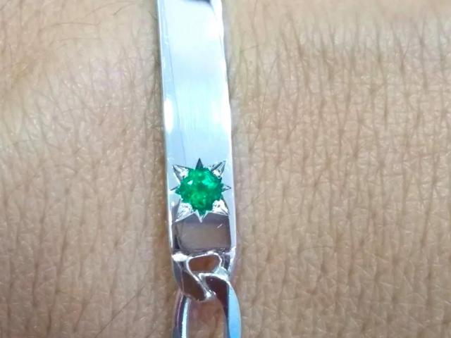 925 Silver Emerald Bracelet with Emerald 