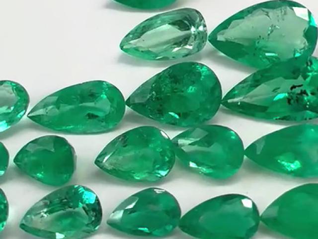 Colombian Emerald Lot Teardrop Cut 