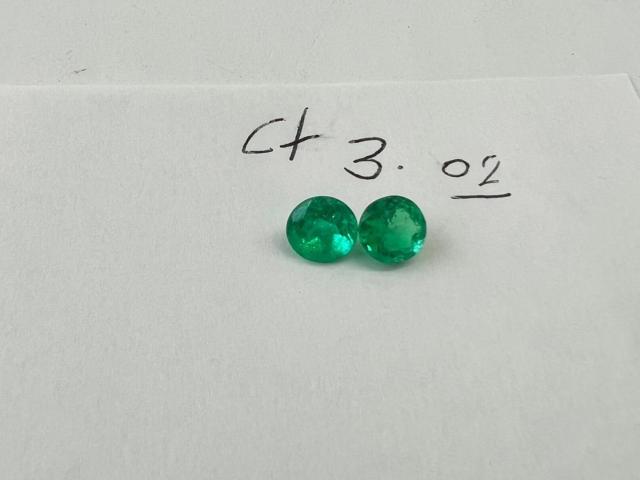 3.02 Ct. Colombian Emerald Pair ( Round)