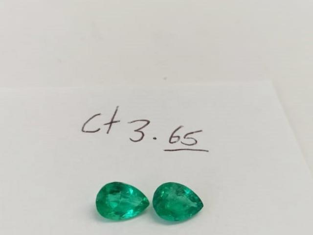 3.65ct Colombian Emerald Pair