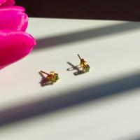 Gold Earrings with Colombian Emerald
