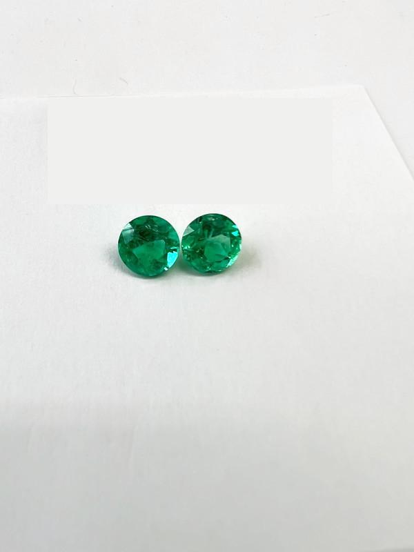 2.95  Ct. Colombian Emerald Round Pair