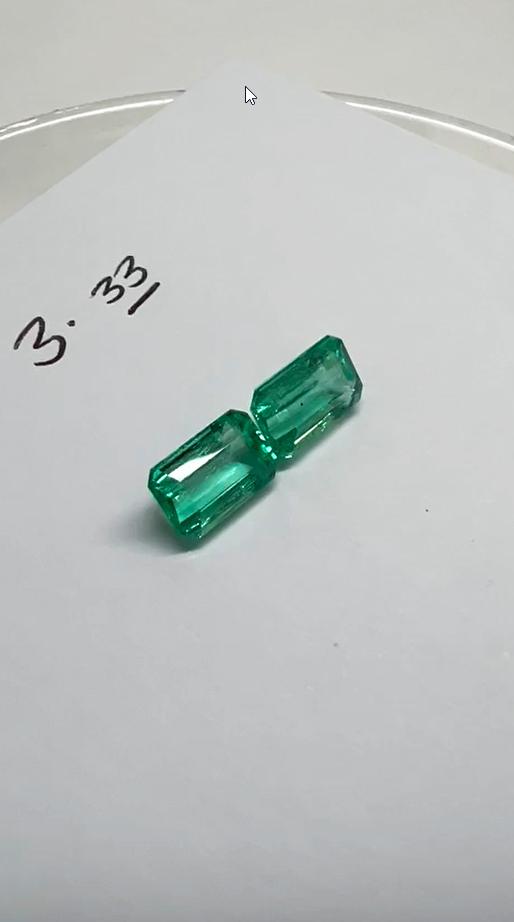 3.33 Ct. Colombian Emerald Pair 