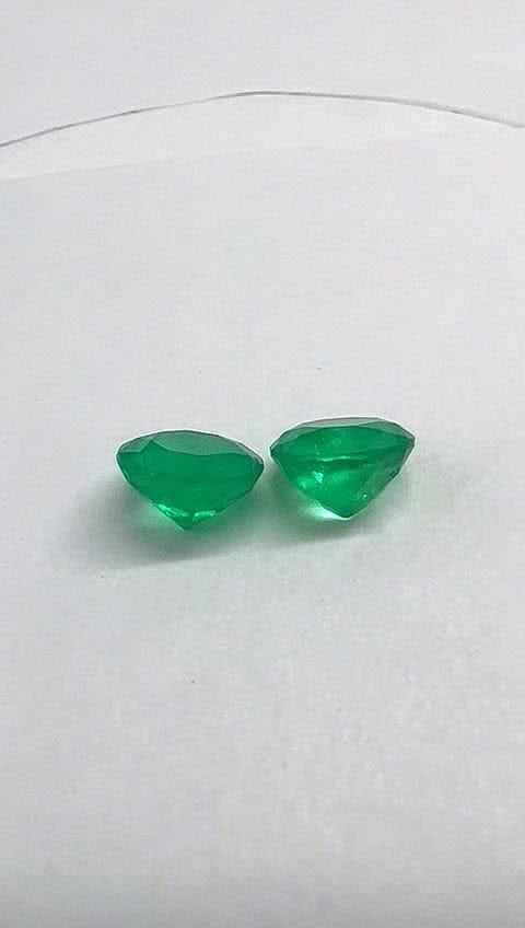 4.12 Ct. Colombian Emerald Round  Pair ( Calibrated )