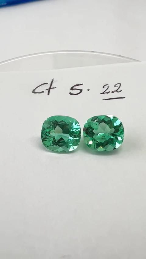 5.22  Ct.  Colombian Emerald Pair - Ovals  (Exceptional)
