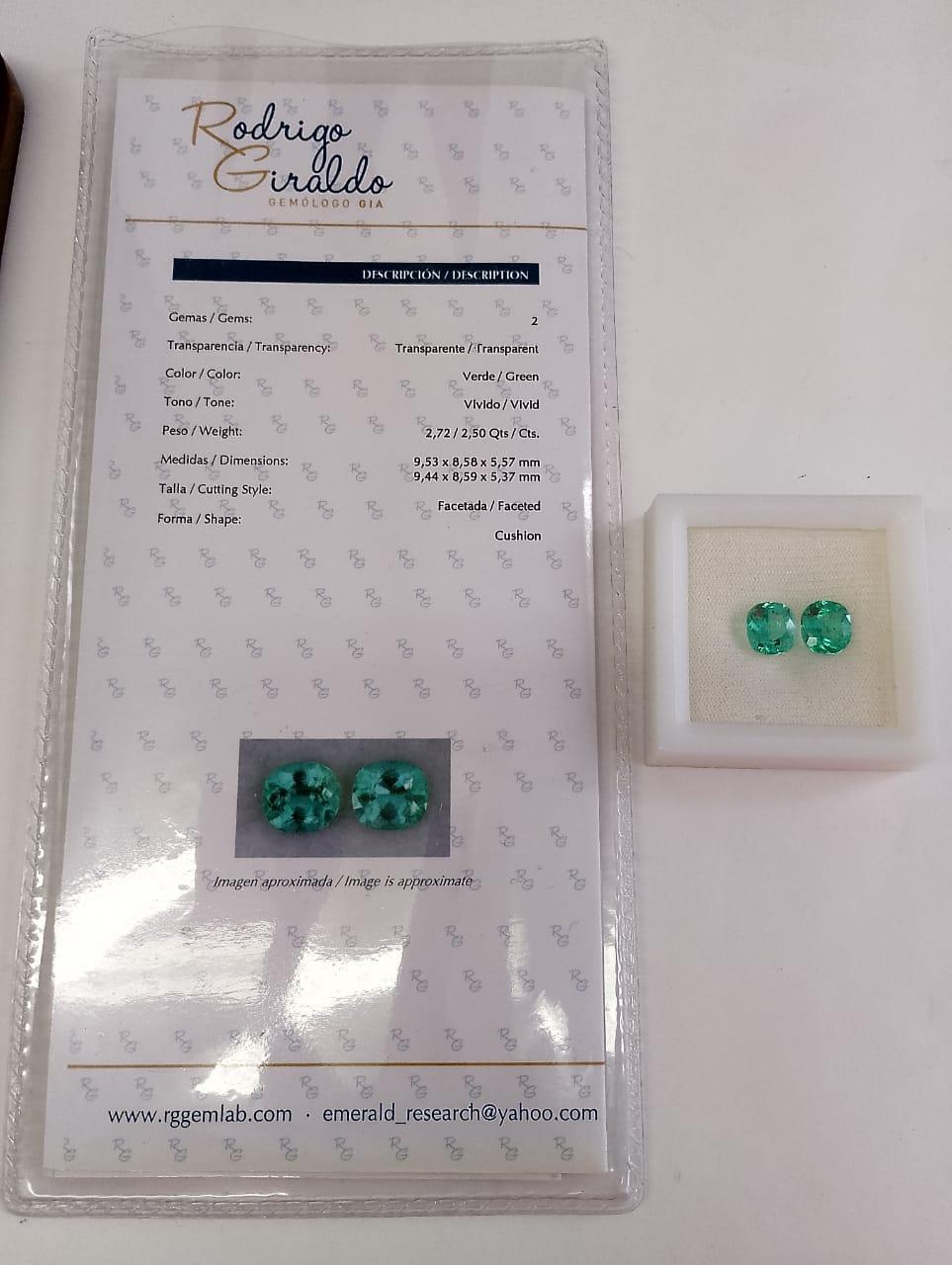 5.22  Ct.  Colombian Emerald Pair - Ovals  (Exceptional)