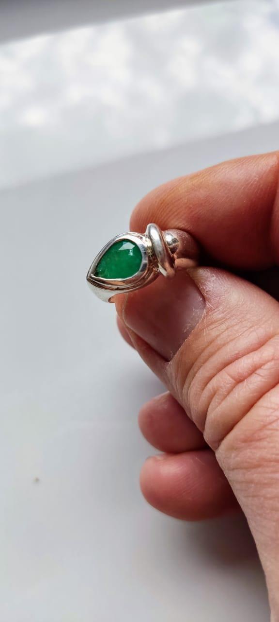 Lot of 10 Emerald Rings in Silver 950  ( Size 7.25 US)  30% Off Sale !