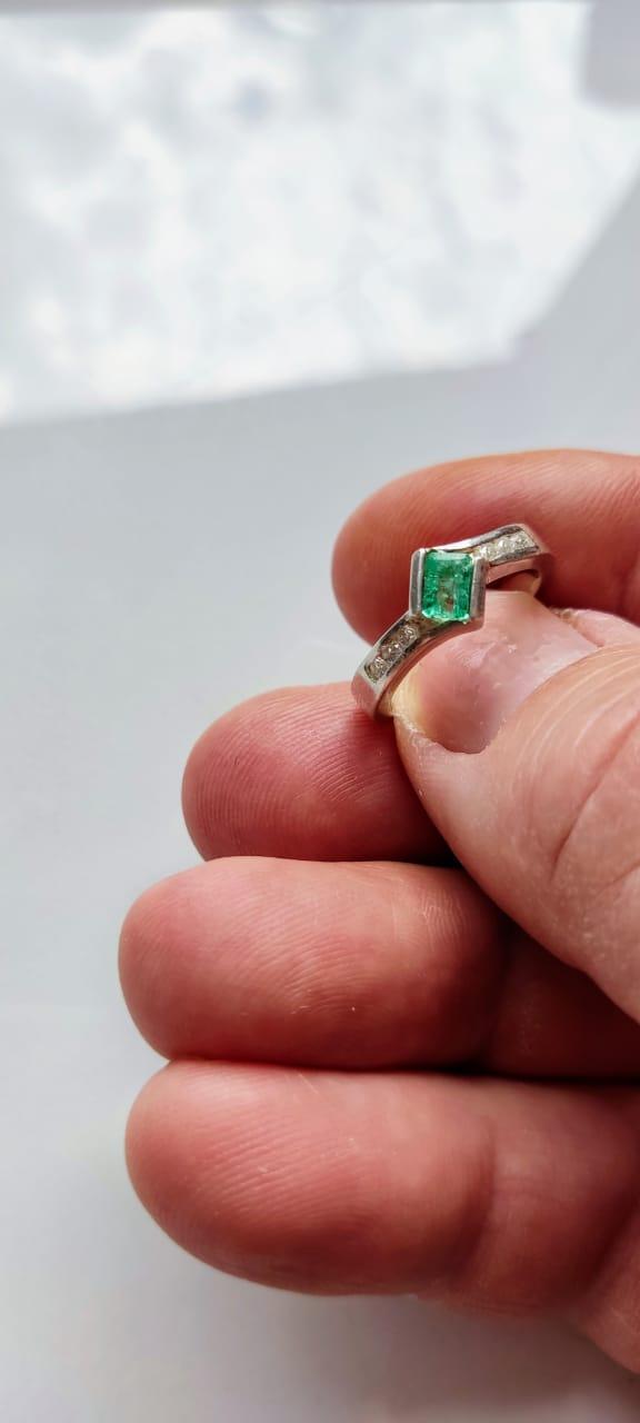 Lot of 10 Emerald Rings in Silver 950  ( Size 7.25 US)  30% Off Sale !