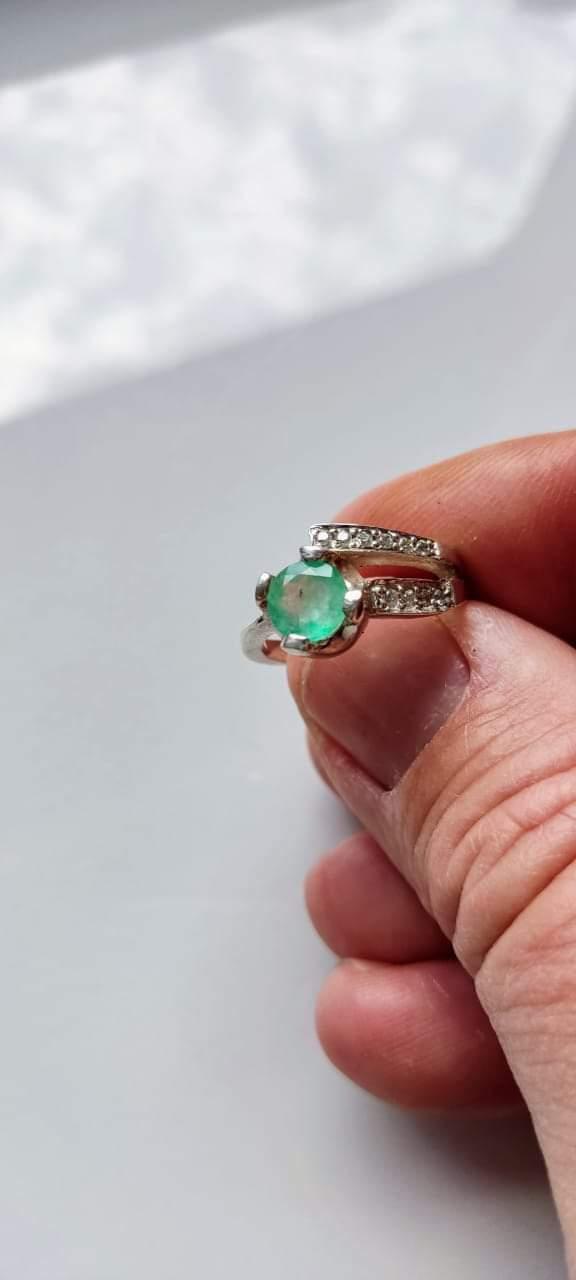 0.73 Ct.  Colombian Emerald Ring 